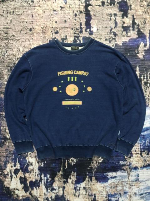Other Designers Japanese Brand - Vintage 90s Milwork Fishing Camp'97' Indigo Sweatshirt