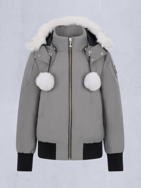 MOOSE KNUCKLES ORIGINAL DEBBIE SHEARLING TRIM BOMBER JACKET