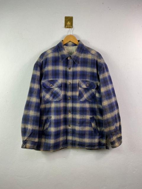 Other Designers Vintage Ralph Eton Sherpa Plaid Button Up Shirt
