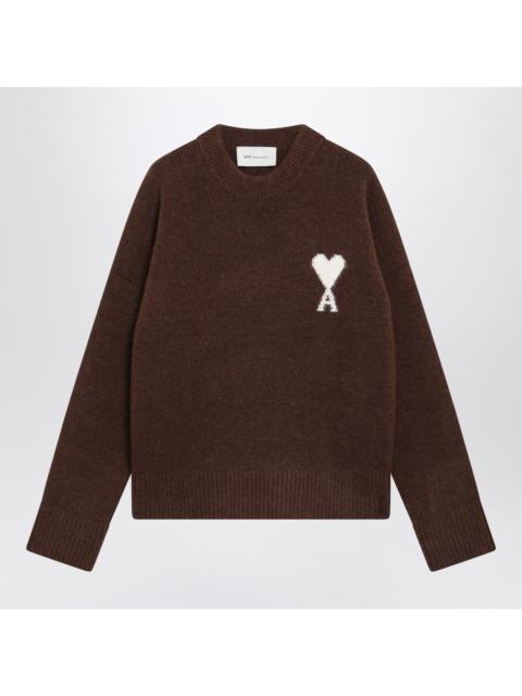 AMI Paris Ami Paris Brown Ami De Coeur Wool Sweater Men