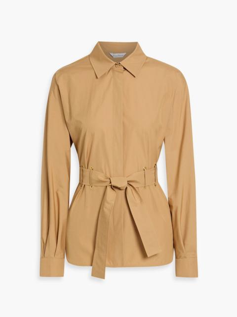 Max Mara Juglas belted cotton-poplin shirt