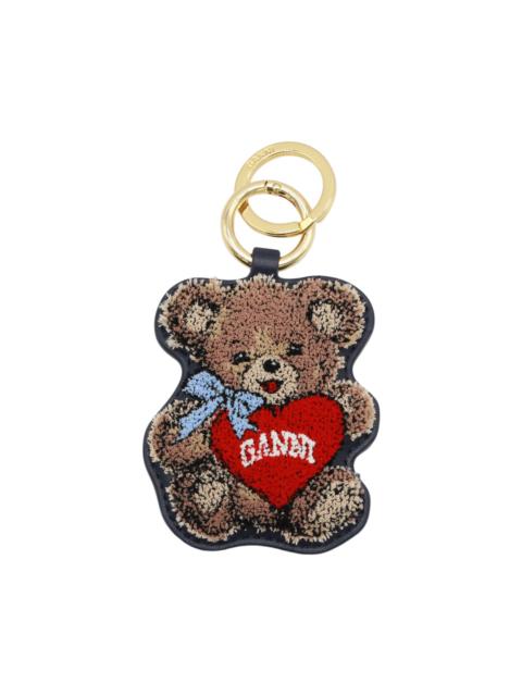 GANNI Black Leather Keyring