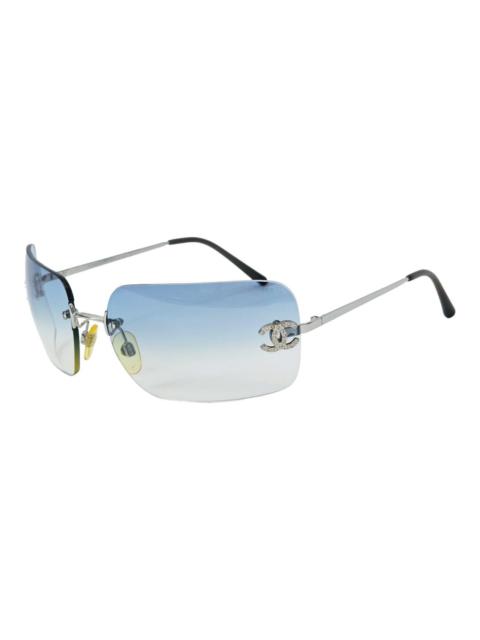 Chanel Women's Blue and Silver Sunglasses