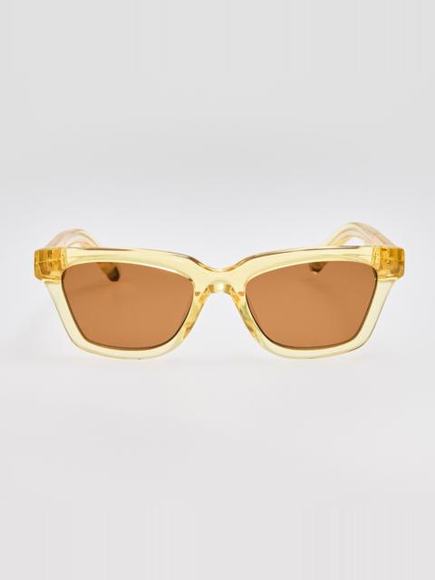 LINDA FARROW Carre Sunglasses in Crystal Yellow