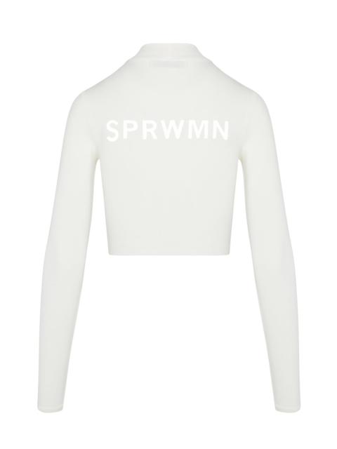 SPRWMN OFF-WHITE BACK LOGO CROPPED RASHGUARD