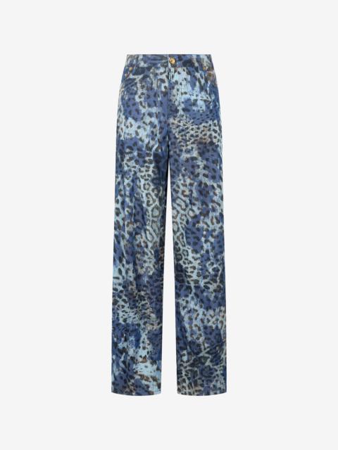 Roberto Cavalli Jeans With Jaguar Skin Print