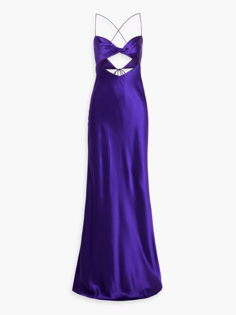 THE SEI Cutout silk-satin gown