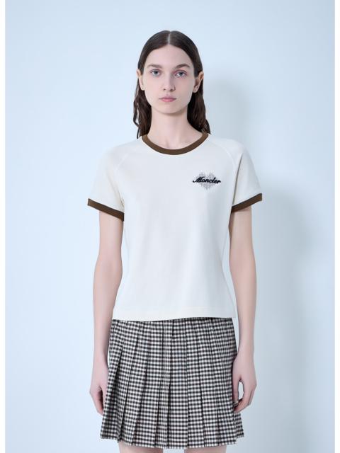 Moncler Moncler Women Ringer T-Shirt With Embroidered Detail