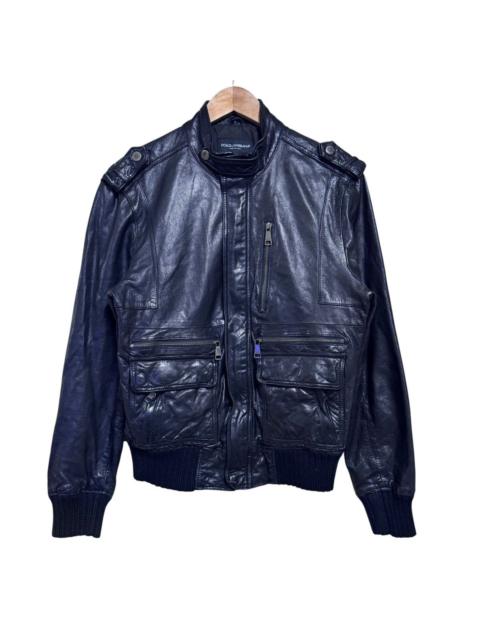 Dolce & Gabbana Dolce & Gabbana Black Leather Jacket Multipocket