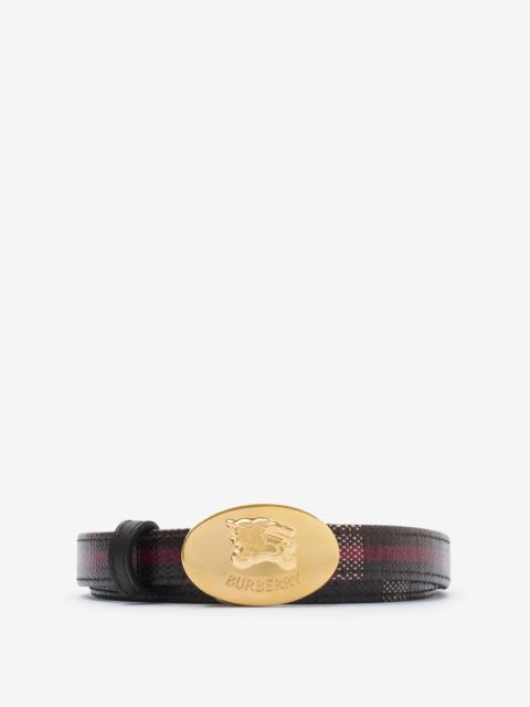 Burberry Thin Reversible Check Knight Stamp Belt​