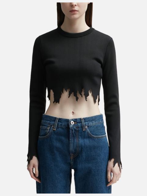 JW Anderson LASERCUT LONG SLEEVES CROP TOP