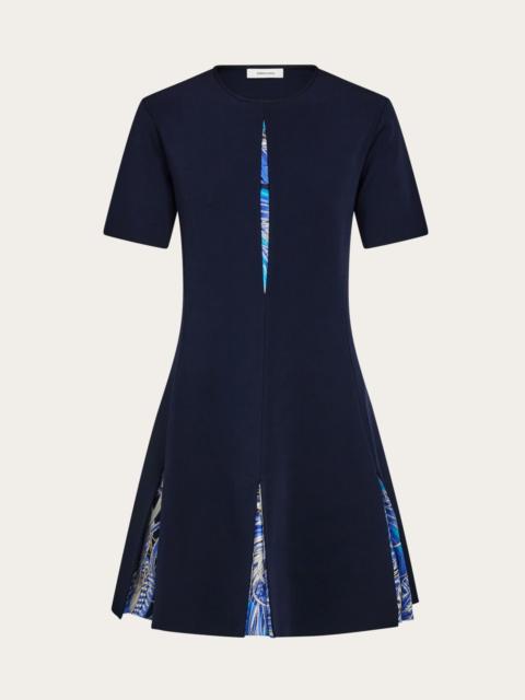 FERRAGAMO Knit Dress with Printed Inserts