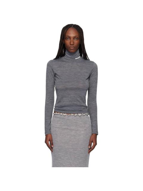Jil Sander Gray Lightweight Wool Blend Turtleneck