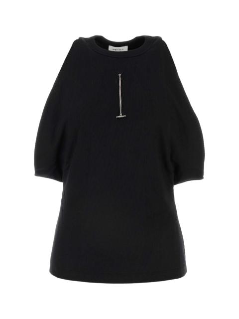 Alexander McQueen Alexander Mcqueen Women Black Stretch Cotton Top