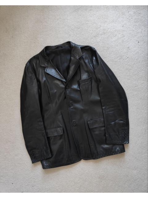 Prada Prada Heavyweight Leather 3 Buttons Coat Blazer Jacket