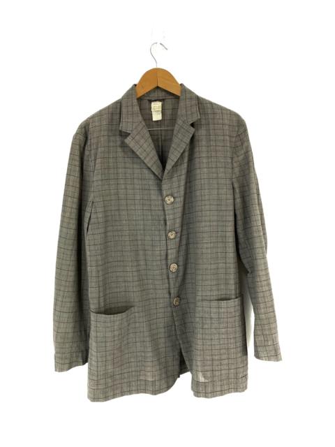 VERSACE Vintage Gianni Versace Wool Jacket Grey Plaid Nice Design
