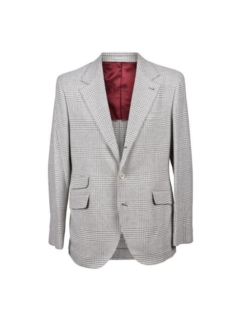 Brunello Cucinelli Brunello Cucinelli Pearl Wool Check Three-Button Suit