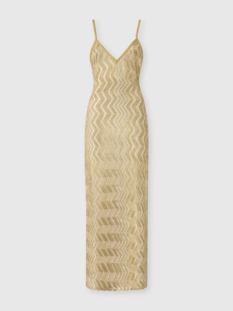 Missoni Long mesh cover-up with zigzag pattern and sequins