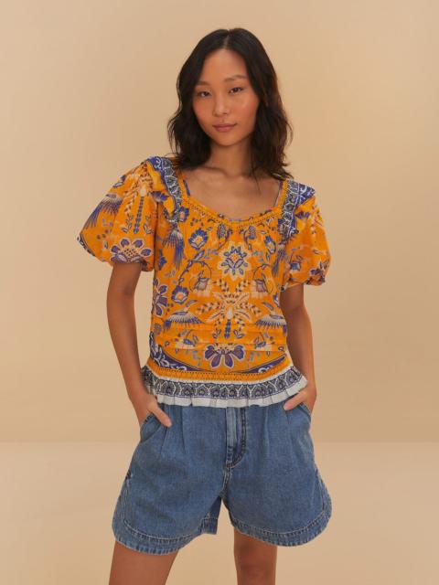 FARM RIO Denim Pleated Shorts