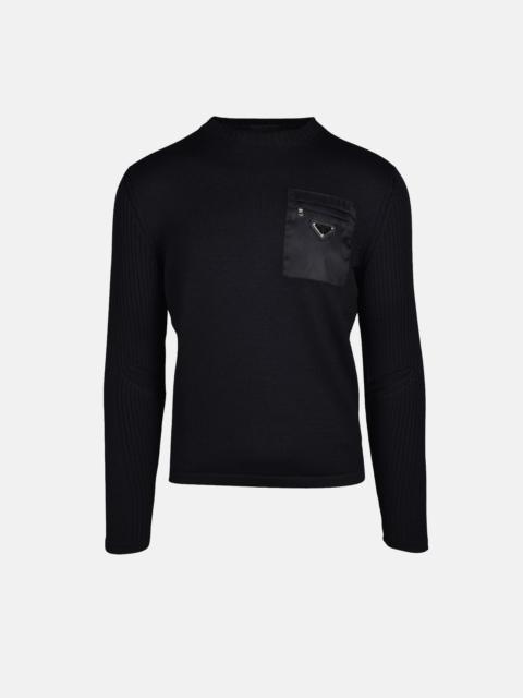 Prada Pull en laine et Re-Nylon