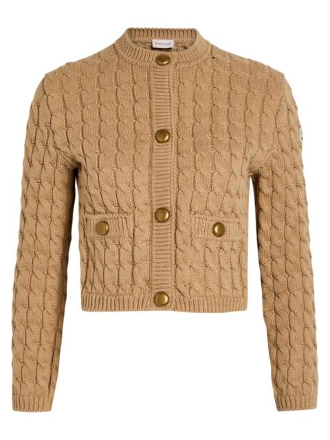 Moncler Moncler Cable-knit Cotton-blend Cardigan