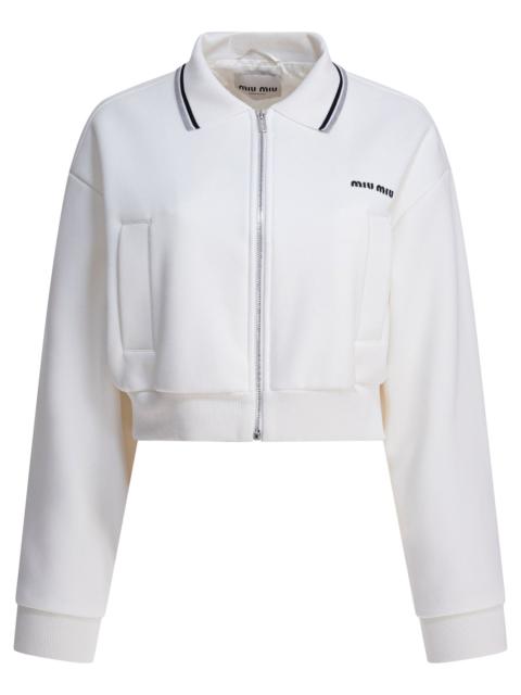 Miu Miu Miu Miu Lightweight Cotton Jacket With Logo