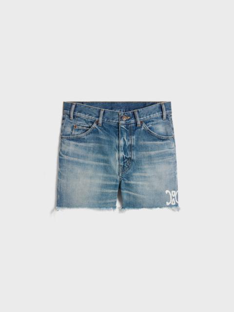 CELINE skate shorts in electric sky wash denim