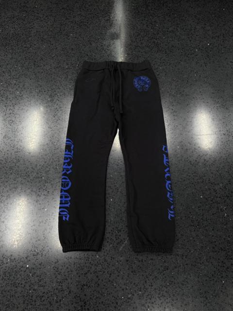 Chrome Hearts Chrome Hearts Black Pants Blue Horseshoe Print