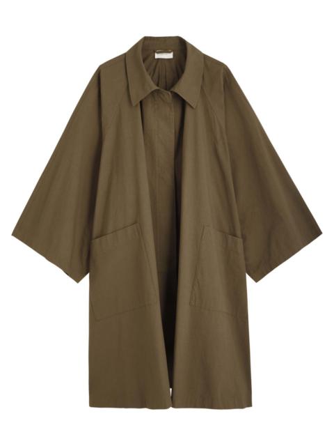 ラインが美しいコート【THE ROW】Leins coat in cotton Leins Coat Tan in Cotton – The Row