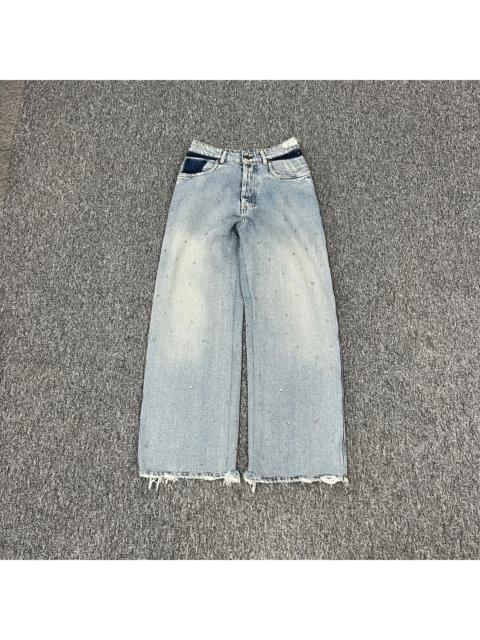 Miu Miu Miu Miu 25S logo wide-leg washed denim jeans