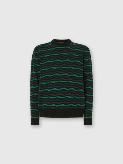 Missoni Missoni Crew Neck Sweater With Wave Pattern in Green at Nordstrom