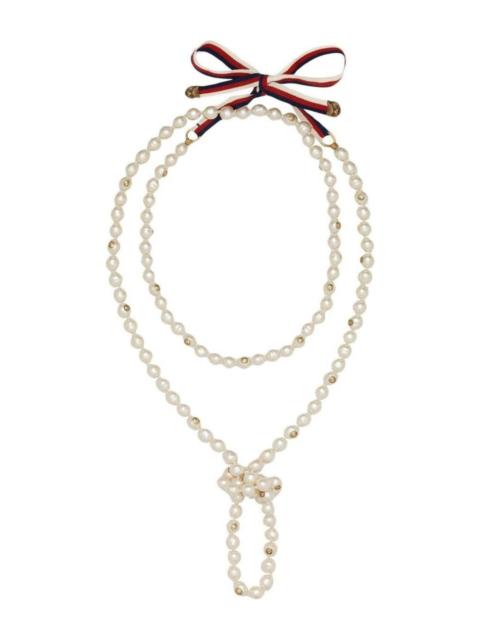 GUCCI White Faux Pearls Necklace