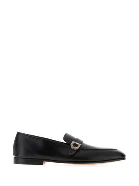 FERRAGAMO Black leather Austin loafers