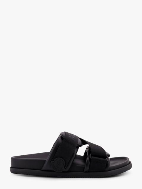 Moncler Moncler Mon Summer Leather Sandals With Nylon Details