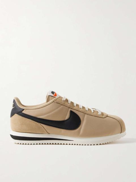 Cortez leather and suede-trimmed shell sneakers Beige