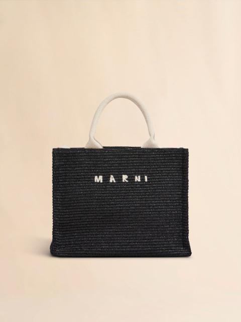 Marni SMALL BLACK RAFFIA TOTE BAG