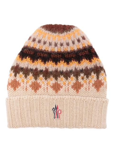 intarsia-knit beanie hat