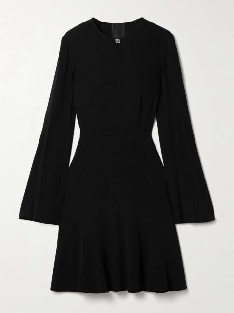 Embellished cutout crepe mini dress