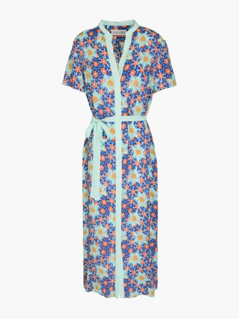 SALONI Vicki printed crepe de chine midi dress
