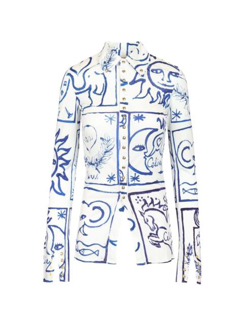 CELINE Celine Women Printed Silk Shirt