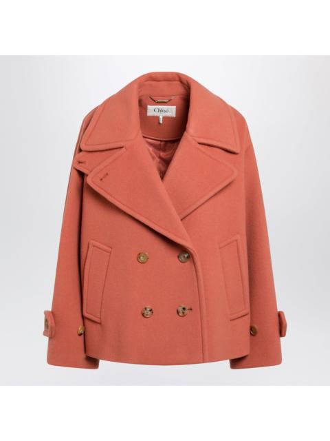 Chloé Chloe Cedar Pink Double-Breasted Short Wool Coat Women