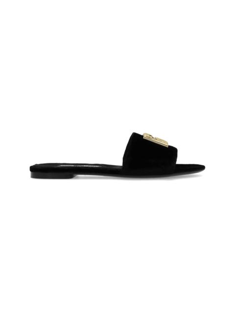 Dg Logo Plaque Velvet Slides