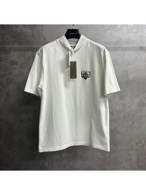 Dior Dior x Stussy White Short-Sleeve T-Shirt with Embroidered Bee Logo