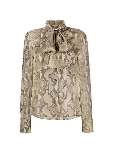 Stella McCartney python-print silk shirt