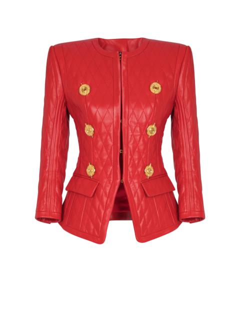 Balmain Quilted lambskin edge-to-edge jacket
