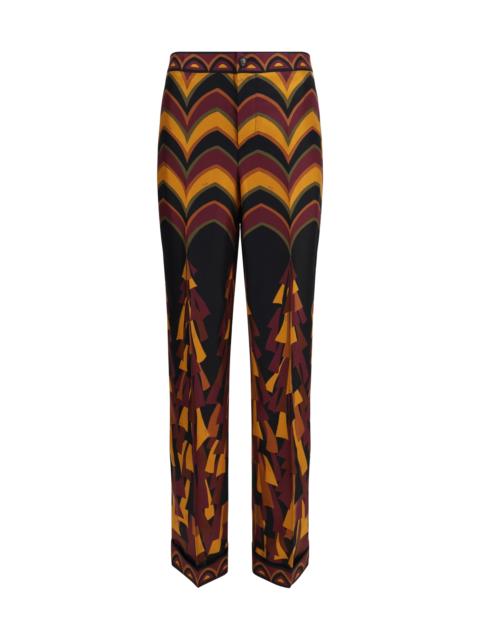 PUCCI Pucci Silk Trousers Bordeaux Gold Women
