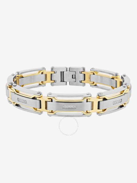 Robert Alton - Robert Alton 1/6CTW Diamond Stainless Steel Yellow Finish Link Bracelet