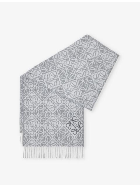 Loewe Anagram-pattern wool and cashmere-blend scarf