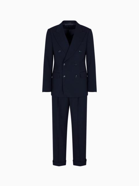 GIORGIO ARMANI ROYAL LINE DOUBLE-BREASTED SUIT IN CANNETÉ WOOL CRÊPE