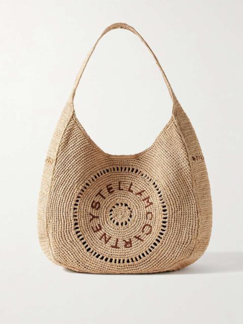 Embroidered raffia tote Neutral